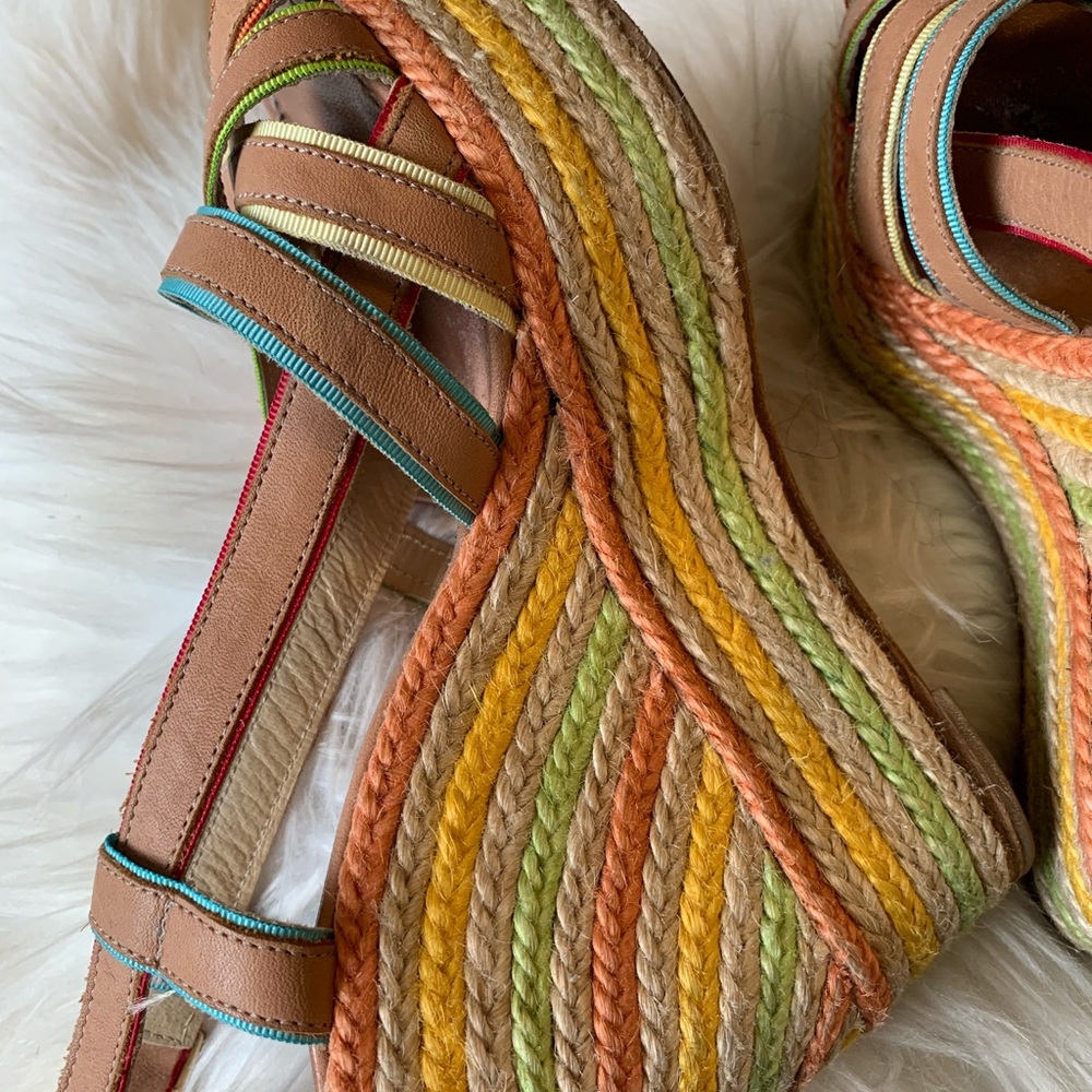 Kate Spade Espadrille Sling Back Wedges Rainbow